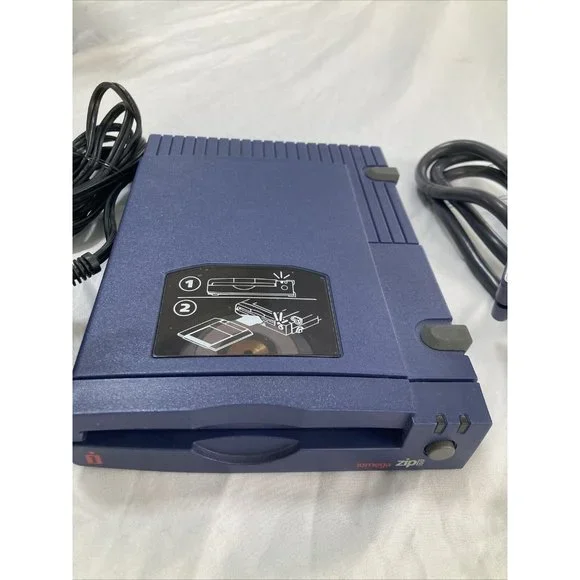 Iomega Zip 100 Parallel Port External Disk Drive Z100P2 With Adapter Cord Tested - Picture 2 of 10